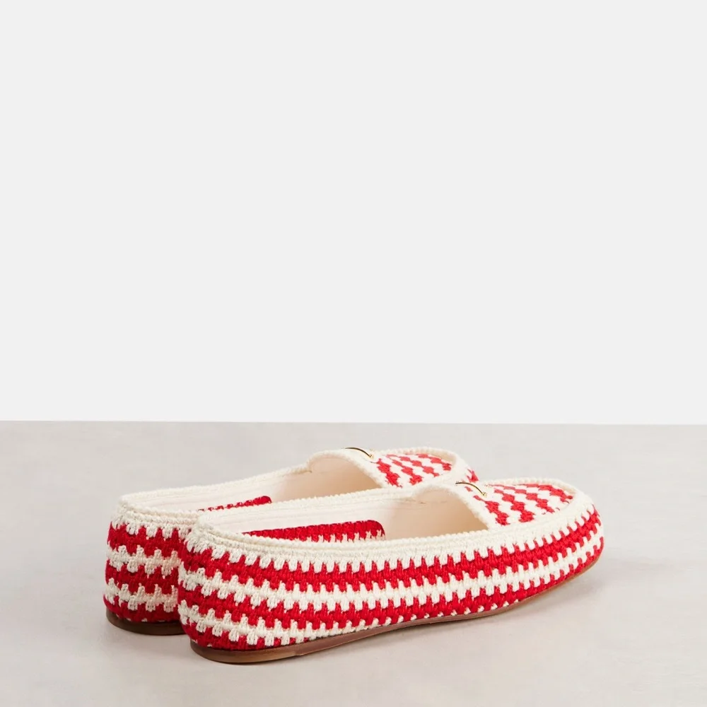 Prada Red and White Crochet Loafers. BNWT - Picture 3 of 12